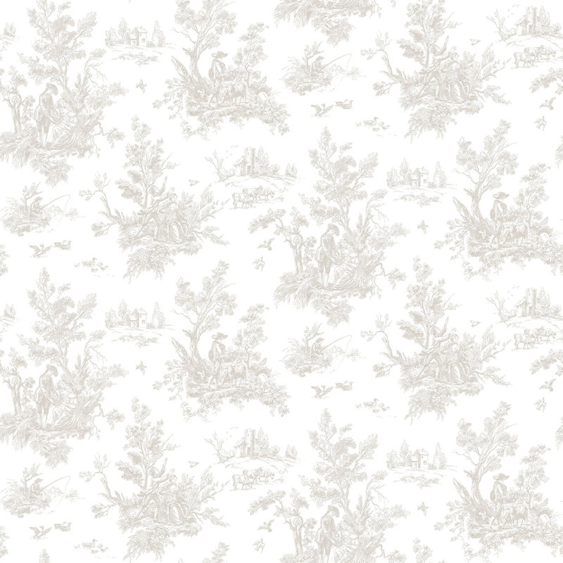 Garretson 10m x 52.8cm Satin Wallpaper Roll, Grey