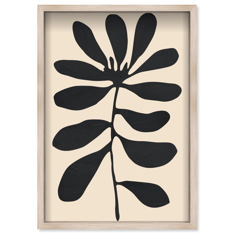Oliver Gal Fronds of Nightfall III Abstract - Luxury Shadowbox Framed Wall Art, 26" H x 18" W, Cream