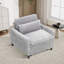 Chaise d'appoint convertible rembourrée en velours côtelé-1487939881