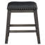 2 tabourets de bar à hauteur de comptoir gris, structure en bois, siège en similicuir noir et garniture cloutée délicieuse pour un repas décontracté, de 2, apparence, séduisante