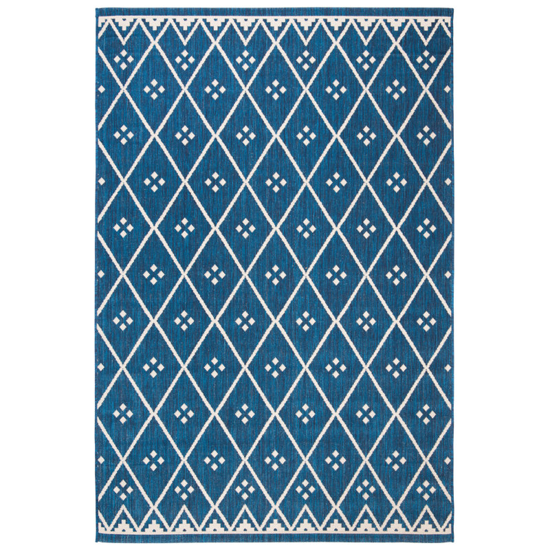 Tapis d'intérieur / extérieur à motif géométrique Amarien Performance, Rectangle 6 pi 7 po x 9 pi 6 po