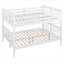 Lit superposé double au-dessus d'un lit double, meubles en bois massif de couleur blanche pour chambre à coucher et chambre d'amis