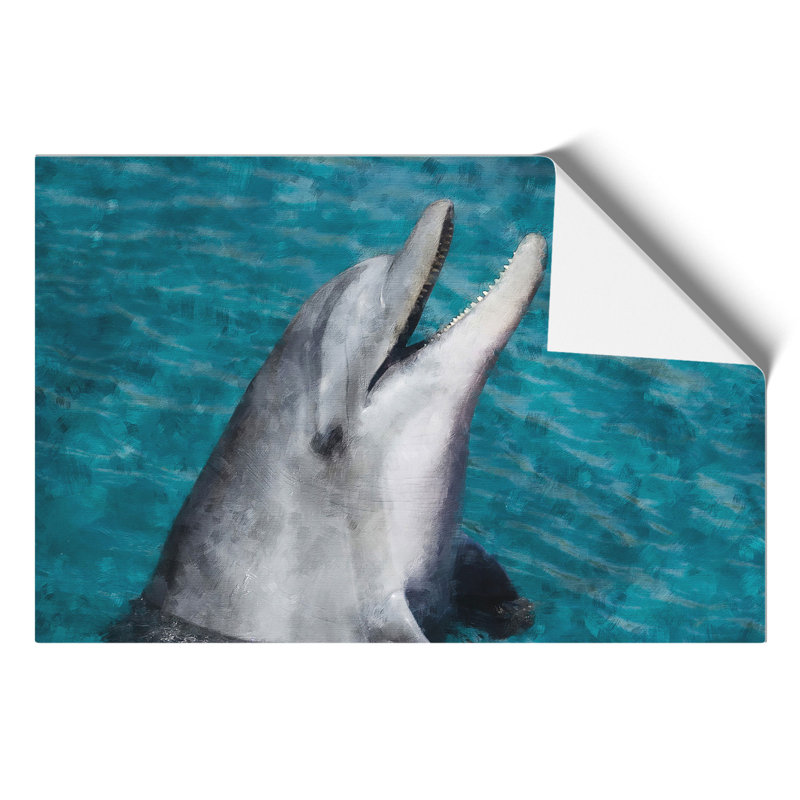 Dolphin Painting - Frameless Print, 21cm H x 30cm W x 0.1cm D