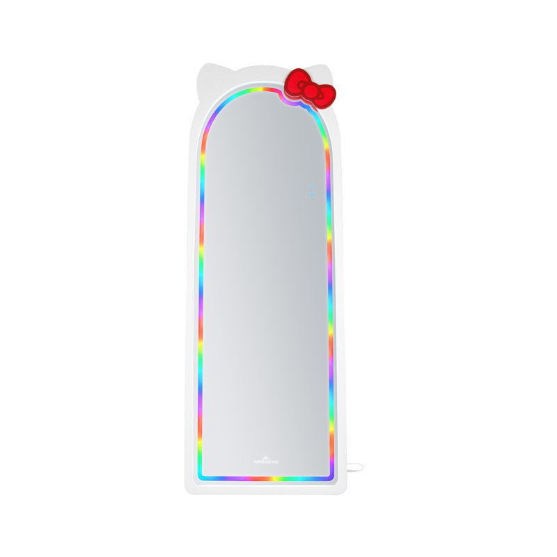 Hello Kitty Arch RGB Full Length Makeup Mirror with Cool and RGB Rainbow Lighting, Touch Sensor