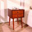 Table de chevet avec 2 tiroirs, petite table d'appoint avec rangement, noyer-1208245986