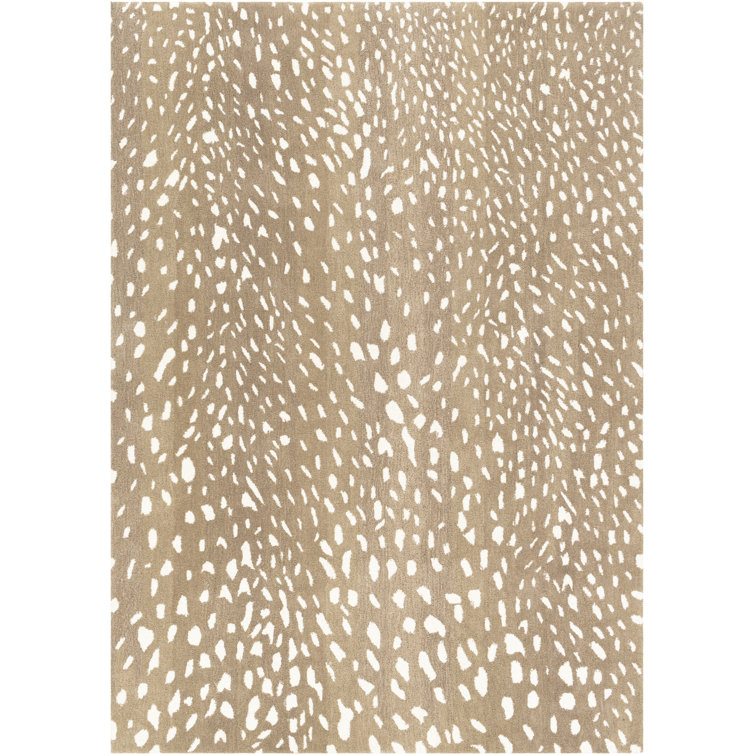 Jona Animal Print Handmade Tufted Wool Light Brown/Tan/Cream Area Rug