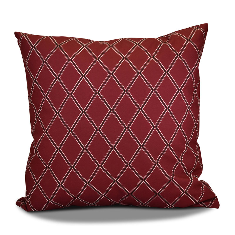 Decorative Holiday Outdoor Square Pillow Cover & Insert, 16" H x 16" W, Cranberry