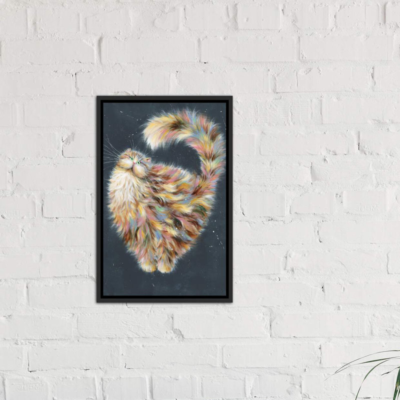 Patapoufette par Kim Haskins-impression d’art graphique, H 26 po x l 18 po x P 1,5 po, Toile avec cadre noir patiné