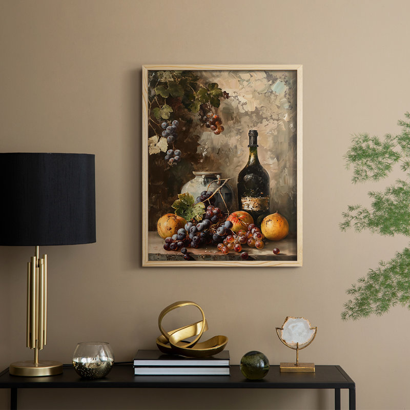 Reproduction encadrée FLORAL Series DCCXIV - bois massif, Naturel, H 11 po x l 9 po
