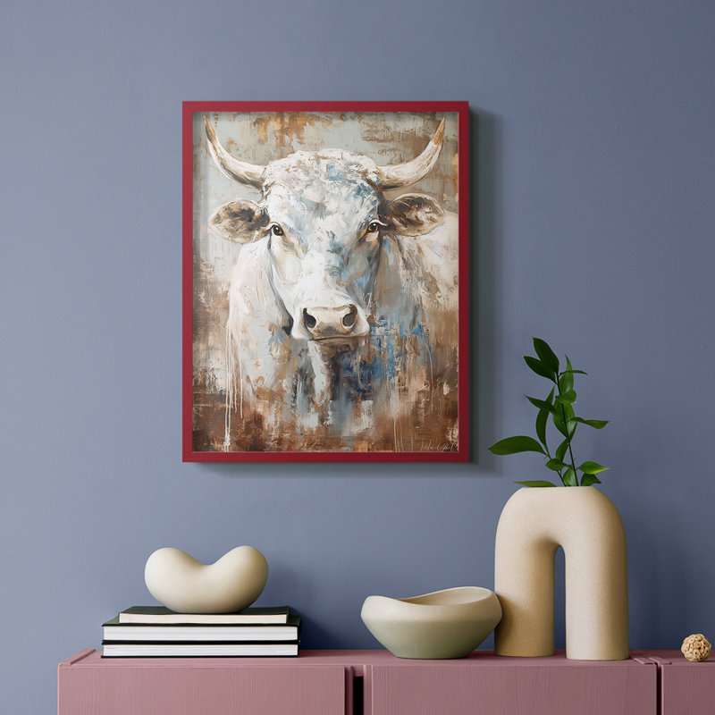 ANIMALS Series CXLI - reproduction encadrée de qualité supérieure - prête à être accrochée - aucun clou requis, Rouge