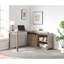 Crédence de rangement en L pour bureau à domicile avec bureau et porte de grange coulissante-265035807