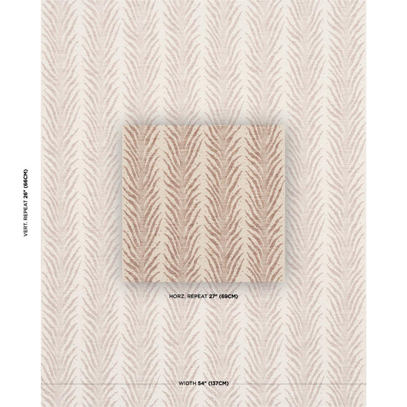 Schumacher X Celerie Kemble Creeping Fern Fabric, Brown