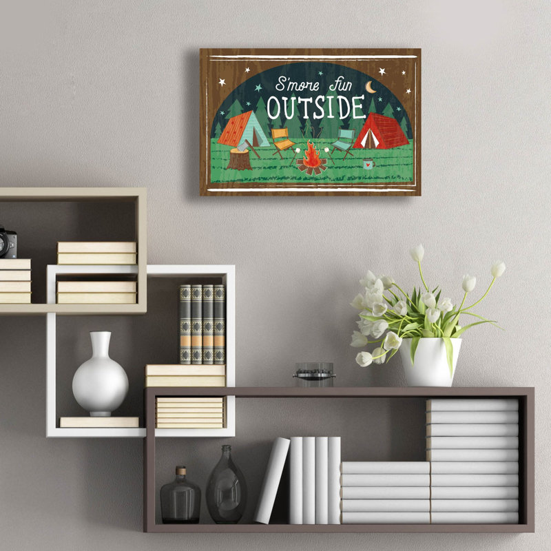 «Comfy Camping 7» par Melissa Averinos, art mural en verre acrylique, H 16 po x l 24 po x P 0,2 po