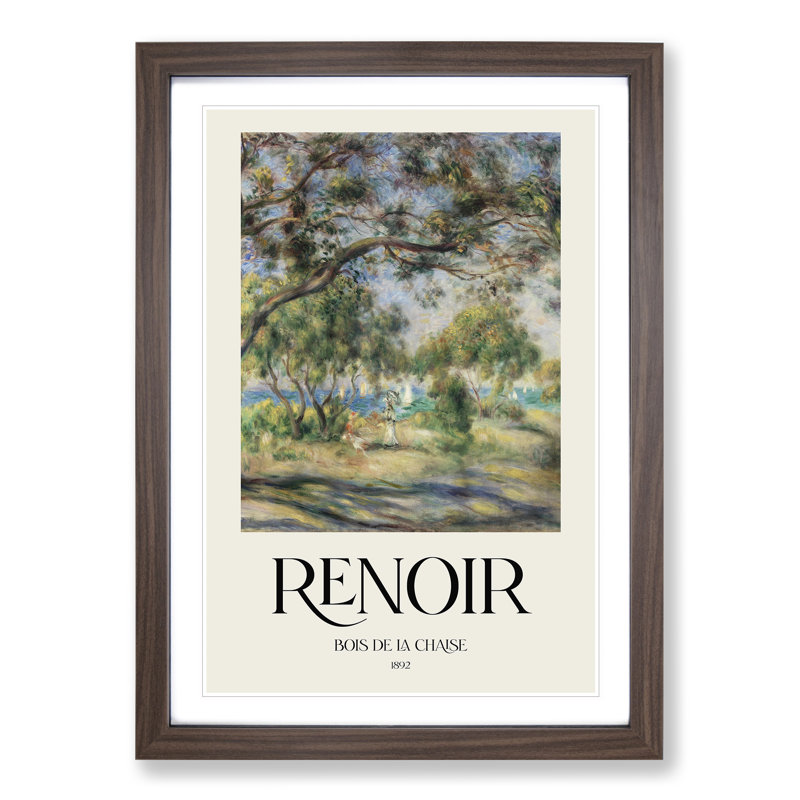 Bois De La Chaise by Pierre-Auguste Renoir - Picture Frame Art Prints, Walnut, 36cm H x 27cm W x 2cm D