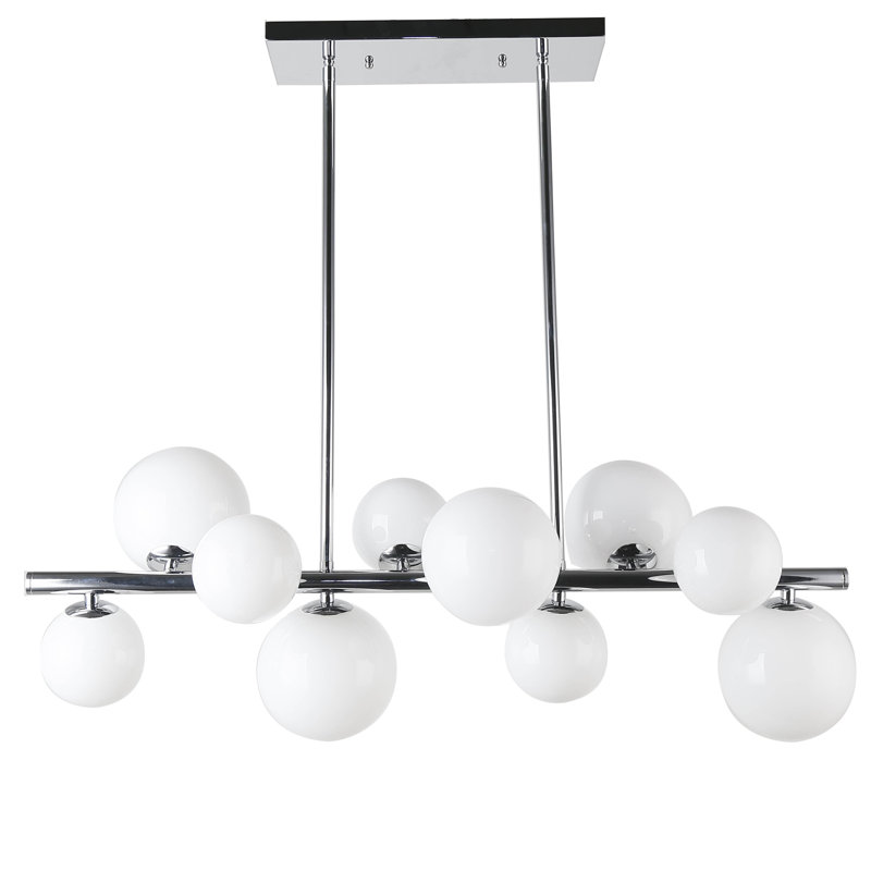 Wendt 10 - Light Kitchen Island Pendant, White, Chrome