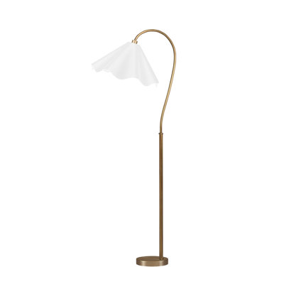 Floor Lamp With Off-white Wavy Lampshade