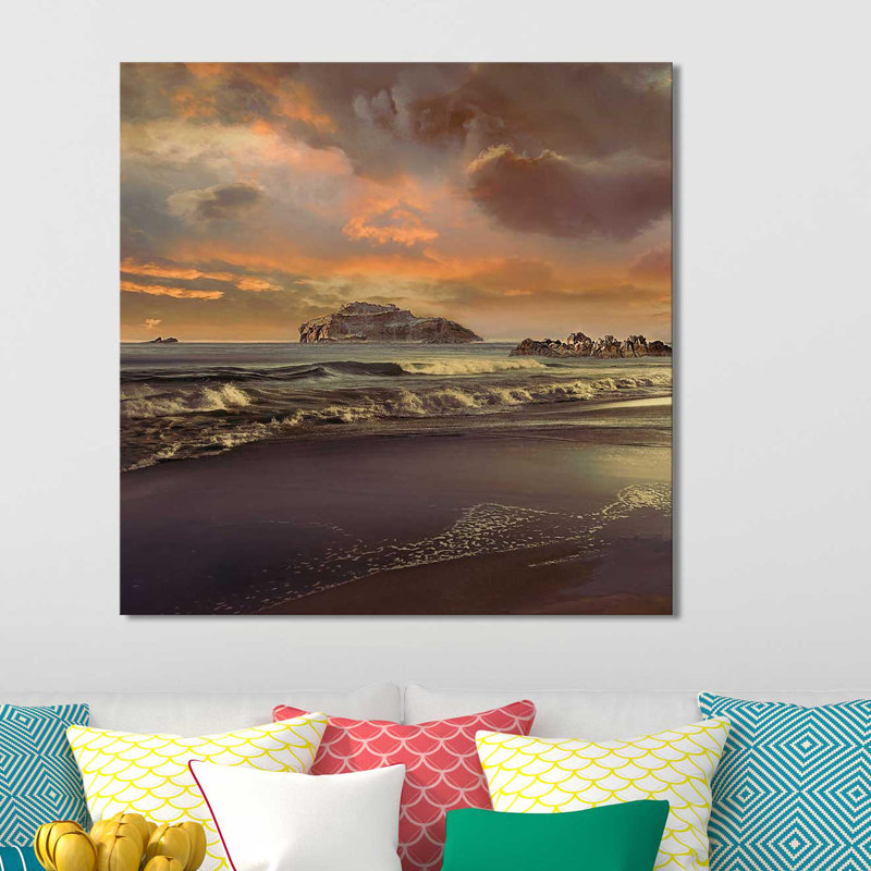 «Catalina Dusk», reproduction de peinture acrylique sur toile, H 18 po x l 30 po x P 1 po, Toile tendue