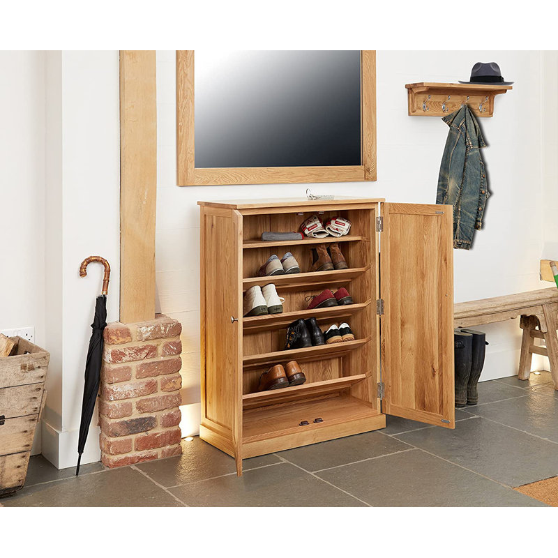 Oscar 18 Pair Solid Wood Shoe Storage Cabinet