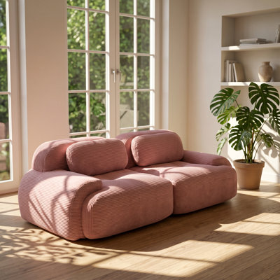 Canapé modulaire en velours côtelé de luxe l 40,94 po x P 40,55 po x H 29,53 po Everly