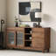 Armoire de rangement rétro en bois de noyer noir