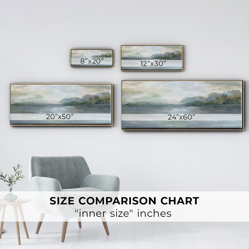 Blue Ethereal- Framed Canvas, 24" H x 60" W