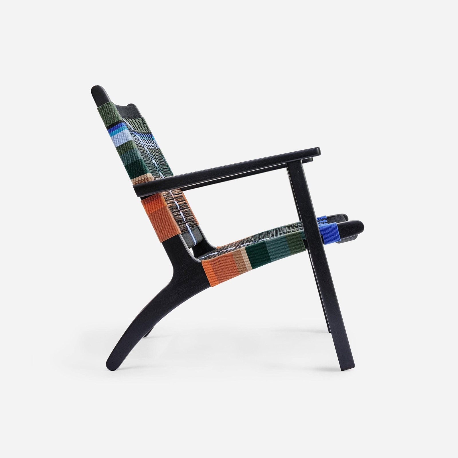 Masaya Upholstered Armchair, Mot Mot Pattern, Black