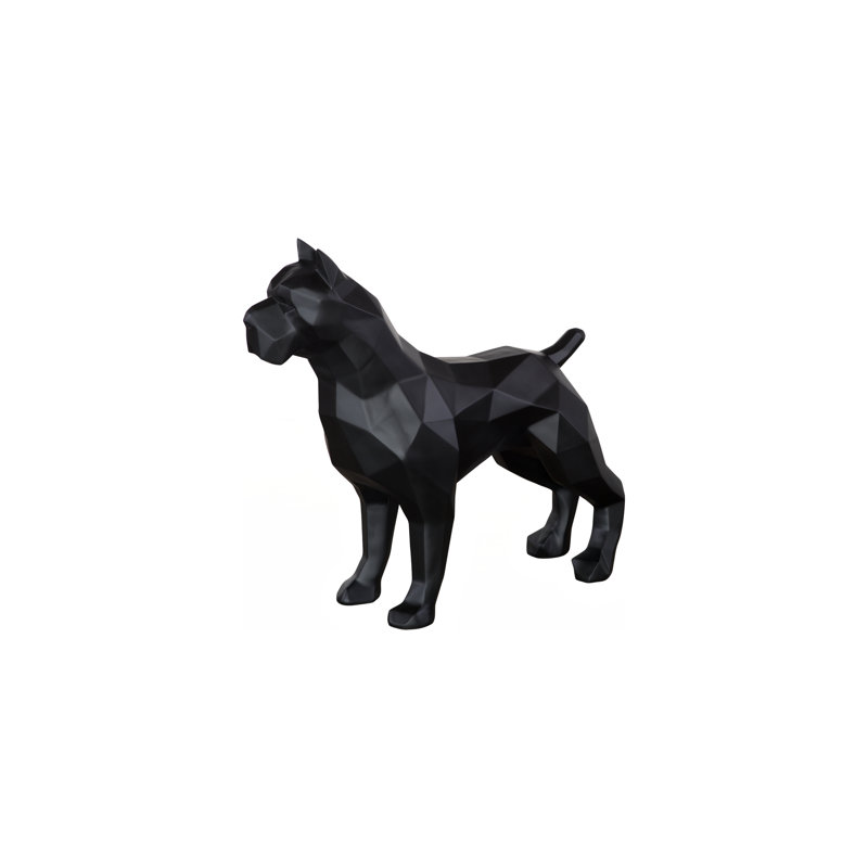 Pitbull Facet Sculpture, Matte Black
