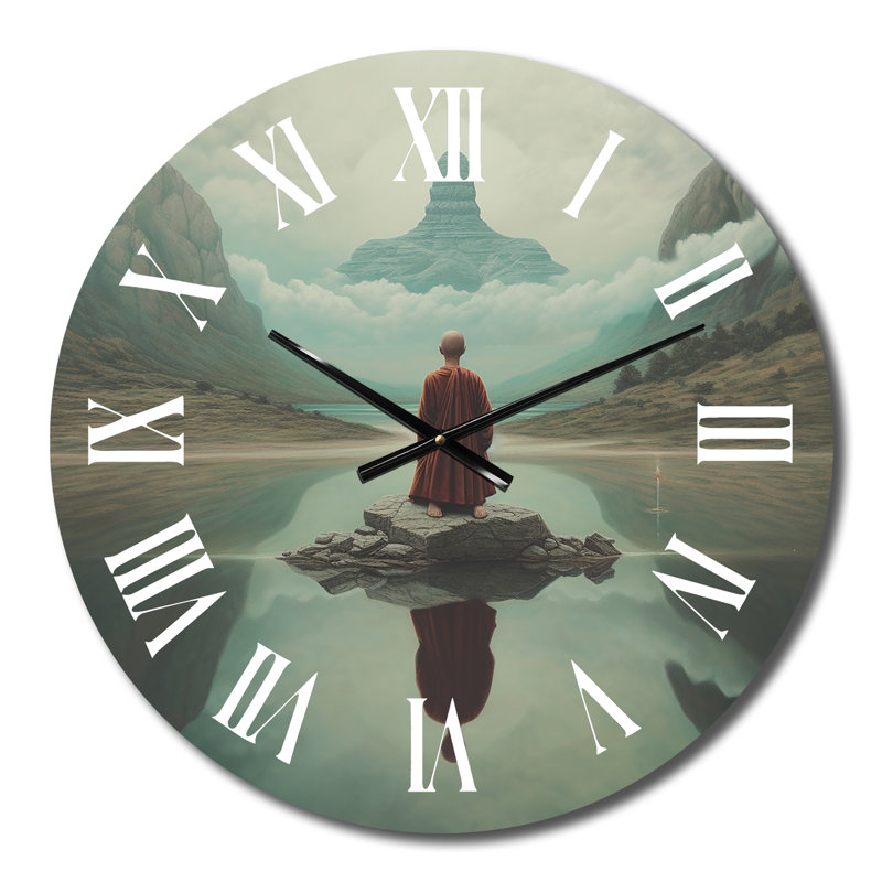 Horloge murale méditation méditation «Mindfulness Buddhist», Petit