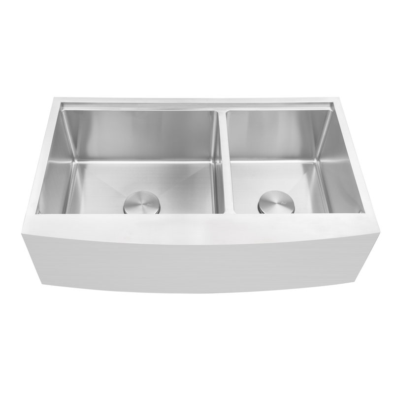 Évier de cuisine à double cuve campagne l 36 po x l 21 po enthous avec filtre à panier