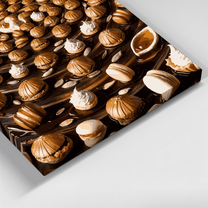 Dessert, graines de tournesol, art mural sur toile brune, H 20 po x l 24 po