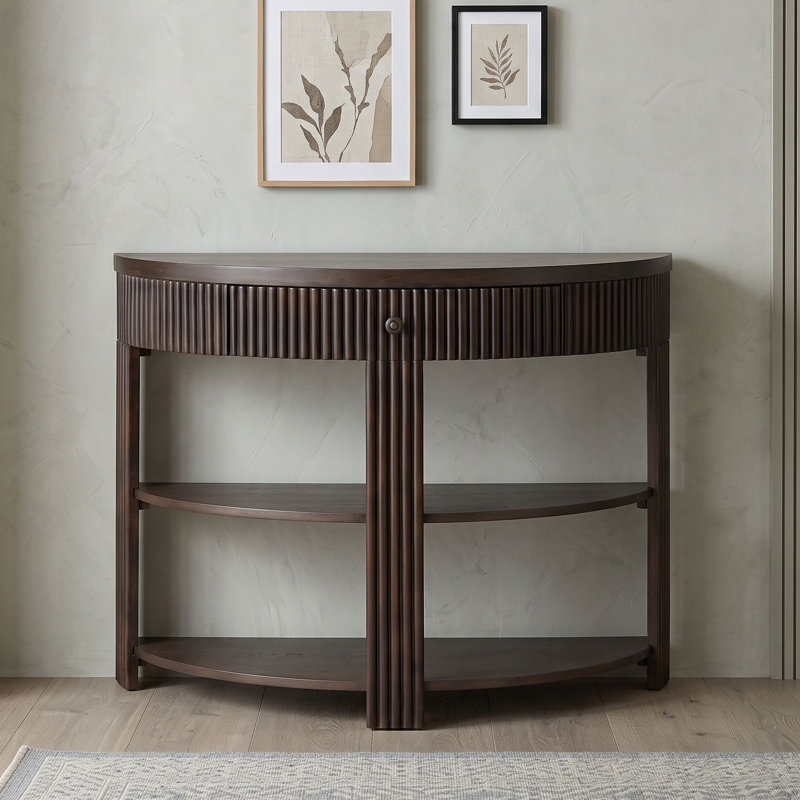 Console avec tiroir et deux tablettes, Espresso