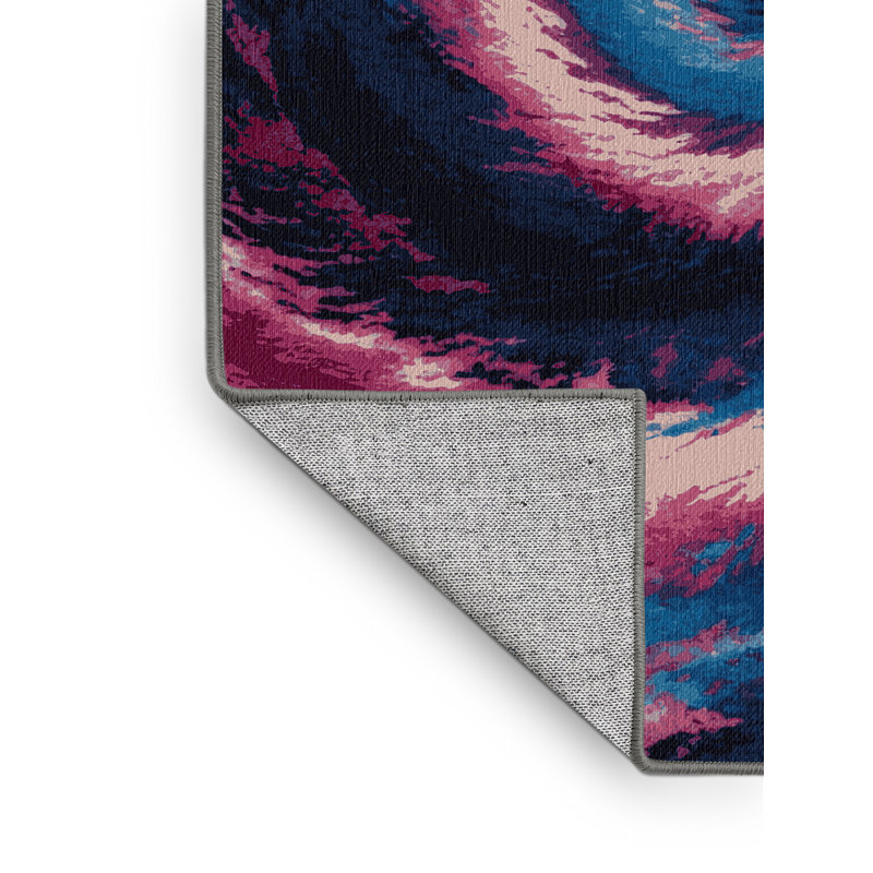 Tapis mauve lavable à la machine, Rond 5 pi