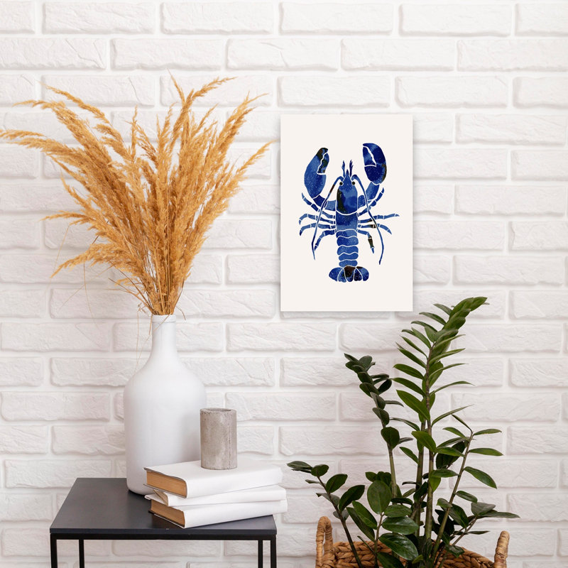 Aquarelle, homard bleu, homard abstrait, art mural, H 18 po x l 12 po