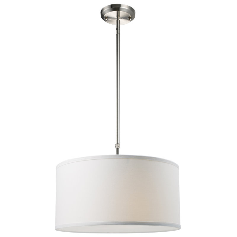 Kasey 3 - Light Nickel Unique/Statement Pendant, 10" H x 24" W x 24" D, White