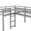 Lit mezzanine simple en L avec glissade, gris - Maximisez le confort de votre chambre à coucher-911732048