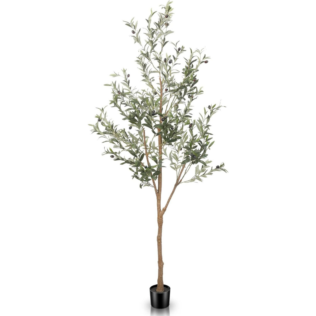 Latitude Run® Olive Tree Tall Fake Potted Olive Silk Tree With Planter — free download