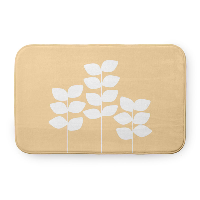 Tapis de bain Botanical Blooms, L 21 po x L 34 po, Jaune