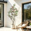 Ficus artificiel 7 'de haut avec fleurs roses réalistes-1944773901