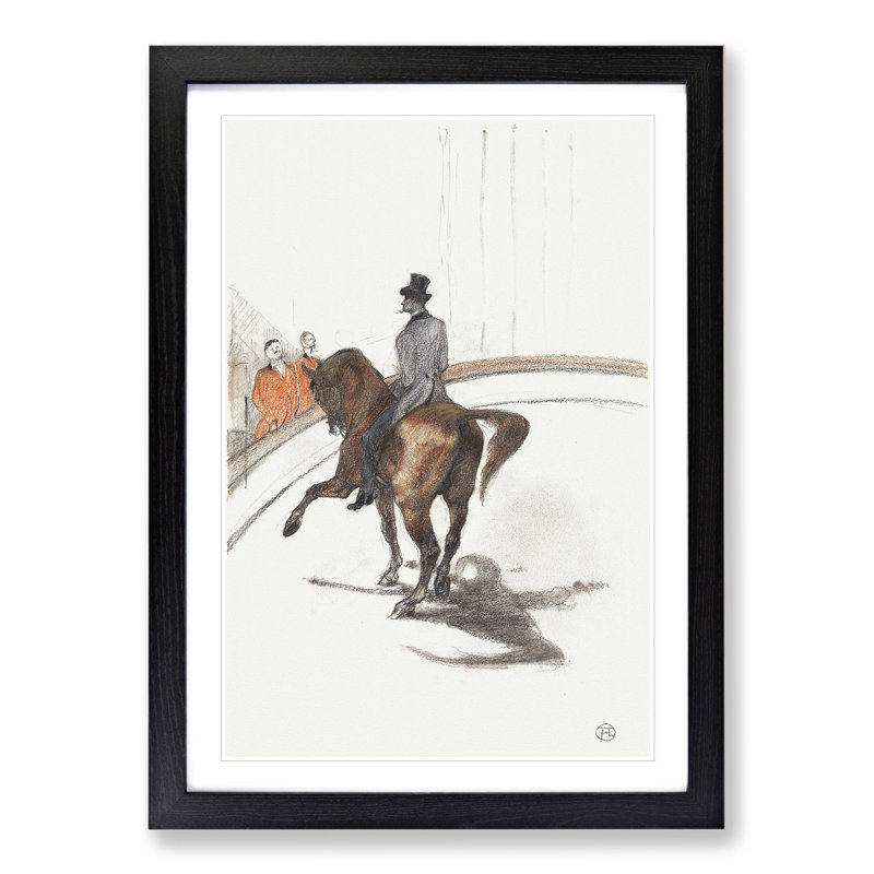 At the Circus by Henri de Toulouse-Lautrec - Picture Frame Painting, 36cm H x 27cm W x 2cm D, Black