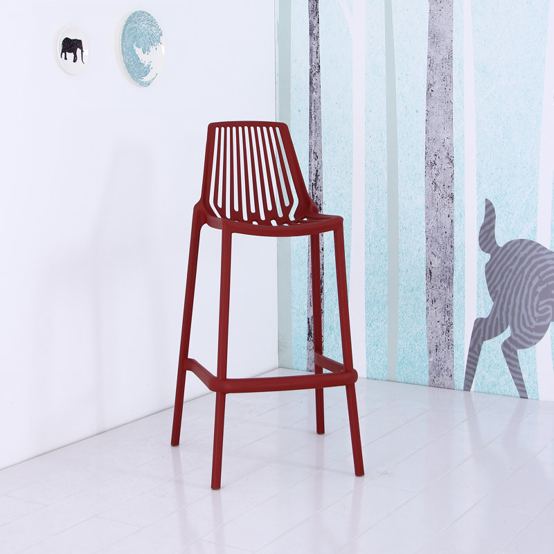Tabouret de bar 29,5 po en plastique Brenna, Rouge