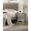 Mobilier de chambre à coucher à 1 tiroir de style moderne glam à deux tiroirs en bois massif avec texture de crocodile touffeté au diamant