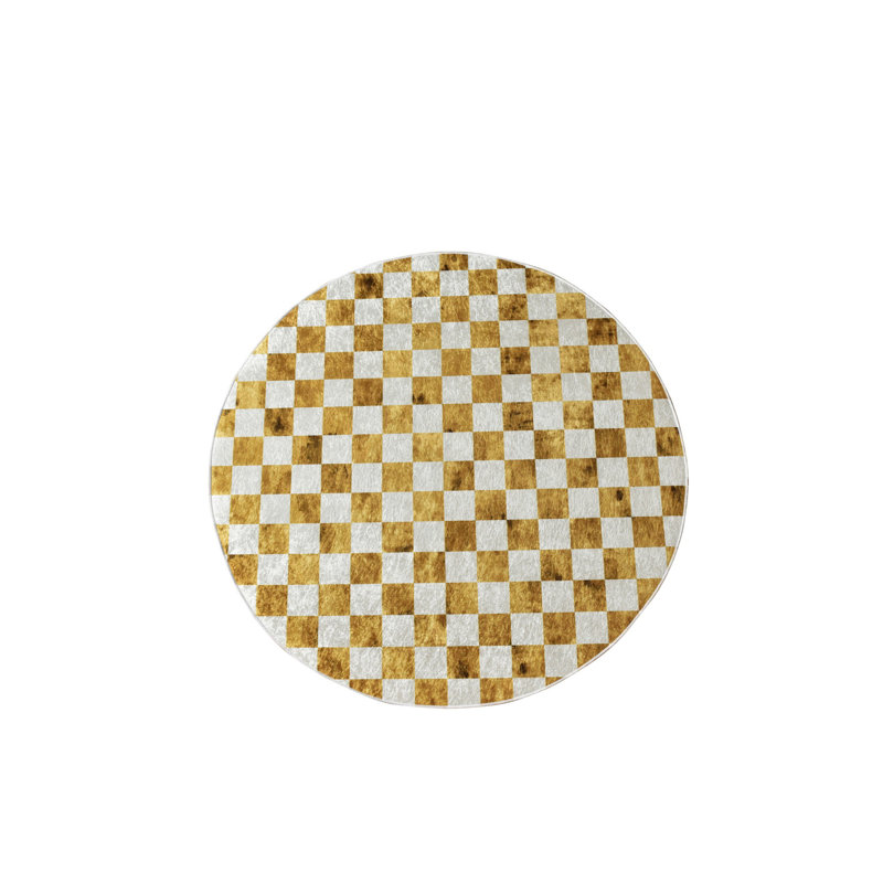 Stylish Round Area Rug, 47.2 Inches, 100% Polyester | 0.16 Inch Pile Height, Antibacterial, Non-Slip Backing | Machine Washable, Quick-Dry, Perfect for Living Room, Bedroom, and Dining Areas, Elegant Design