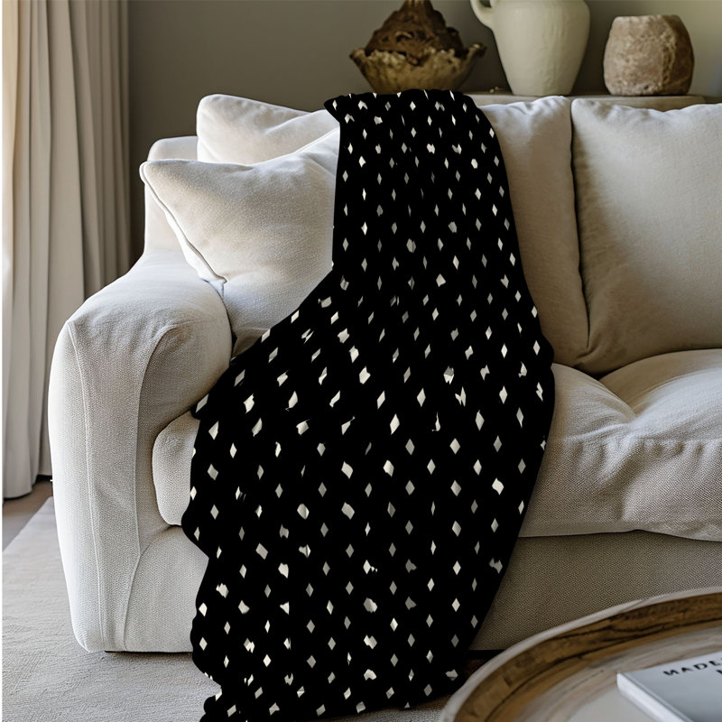 Crème à pois - couverture Sherpa 1 pièce de qualité supérieure 0101, L 60 po x L 80 po
