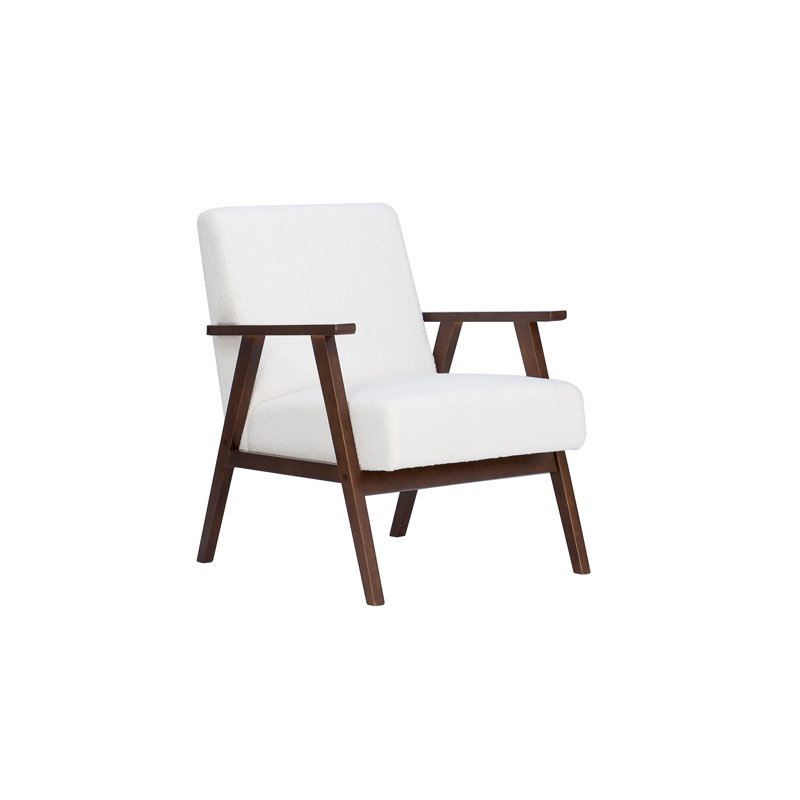 Springview Upholstered Armchair, White, Walnut