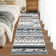 Geometric Machine Washable Rug for Living Room Bedroom Striped Non-Slip Low Pile Rubber Backing Area Rug for Playroom Office Kitchen Dining Room Dorm and Bedside Decor