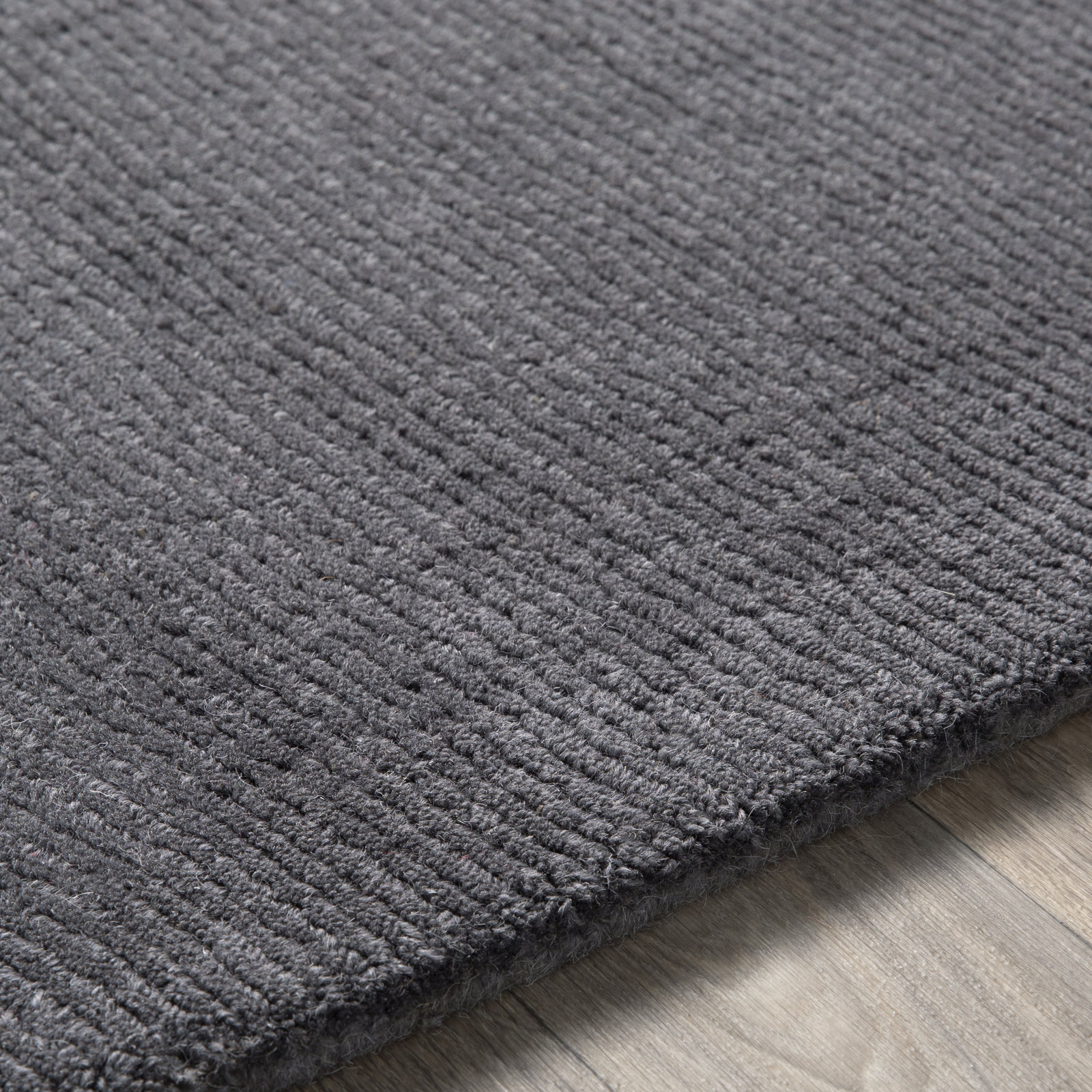 Crowe Charcoal Gray Hand-Woven Wool Rug, Round 8'