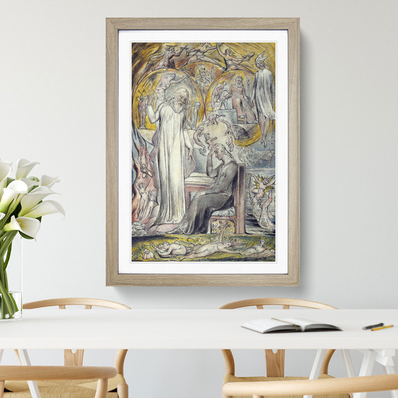 The Spirit of Plato by William Blake - Framed Print, 36cm H x 27cm W x 2cm D, Oak Framed