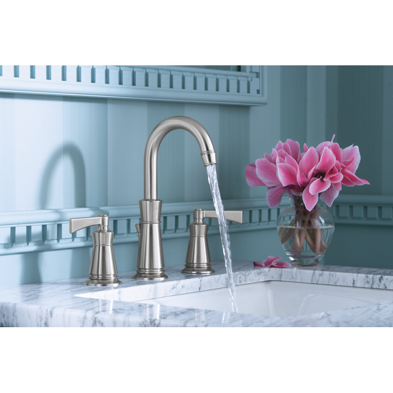 Archer Kohler Widespread Bathroom Faucet, Nickel brossé éclatant