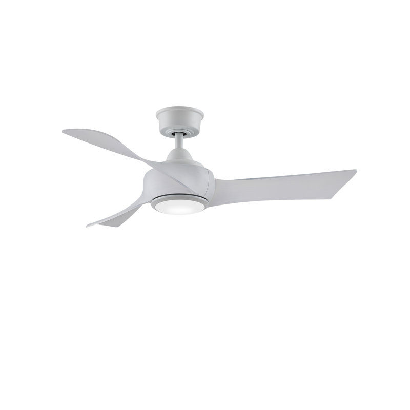 Wrap Custom 44 inch Indoor/Outdoor Ceiling Fan with LED CCT Select Light Kit - Matte White with White Washed blades