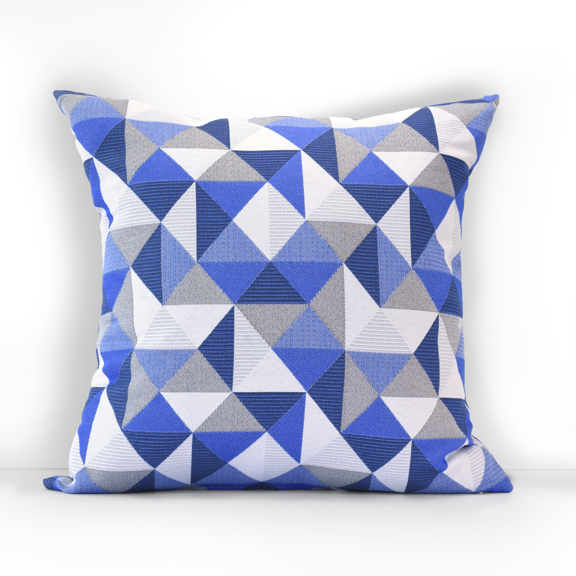 Pacifica Geometric Indoor/Outdoor Throw Pillow, Ruskin Blue, 18"H x 18"W